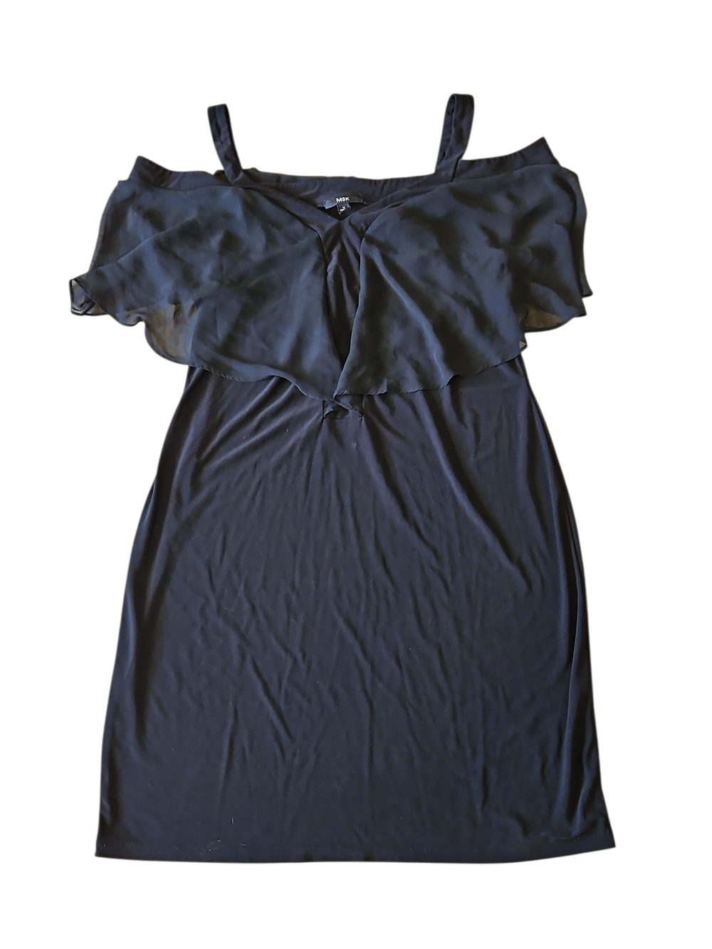 Black Off-Shoulder Little Black Dress Msk Size 12 Cold Shoulder Sheer